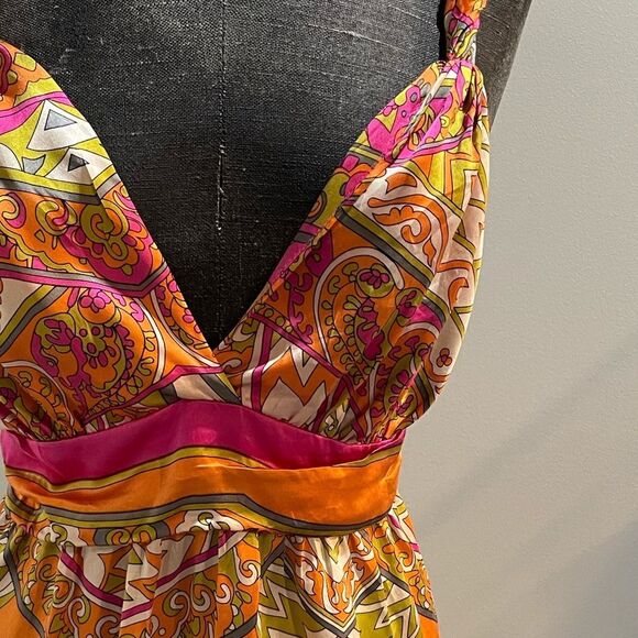 Alice & Trixie Silk Sleeveless Orange/Pink Boho Blouse Size Large - Picture 6 of 7